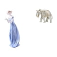 thumbnail image 1 of Figura de de porcelana, estatua de niña nórdica moderna, escultura de animal de madera tallada a mano, adorno para estante, escritorio, gabin, 1 of 8