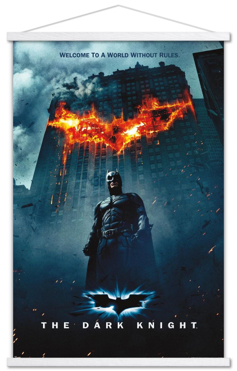 DC Comics Movie - The Dark Knight - Batman Logo on Fire One Sheet Wall Poster, 22.375" x 34"