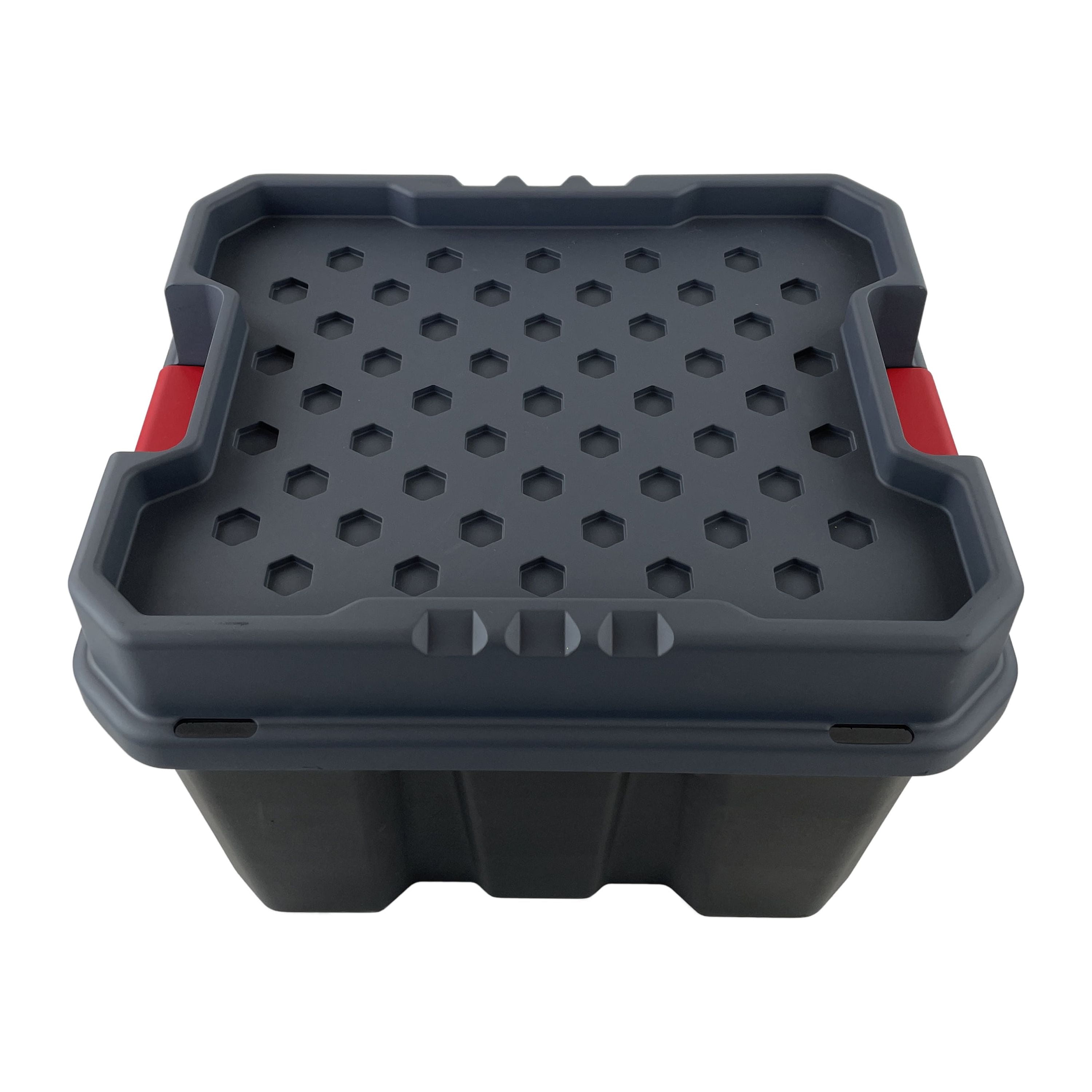 (2 pack) Hyper Tough 8 Gallon Plastic Storage Tote with Latching Lid, Black