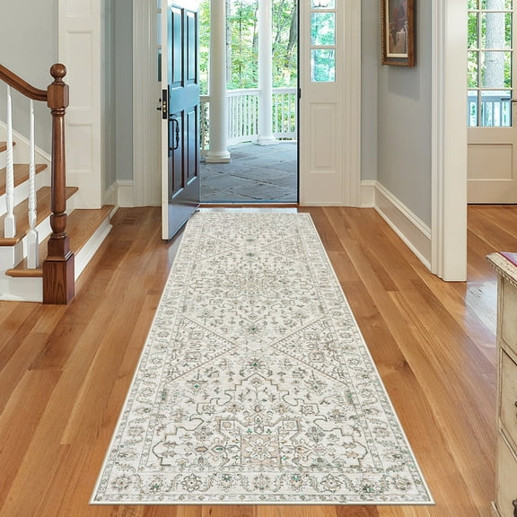 YEERSWAG 2'x6' Washable Runner Rugs for Hallway Long Kitchen Rugs with Non Slip Backing, Carpet Runners for Entryway Indoor Hallway Runner for Bedroom, Living Room, Dining Room