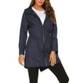thumbnail image 5 of Seyurigaoka Women Juniors Coat, Solid Color Long Sleeve Hooded Outerwear Outdoor Jacket, 5 of 7