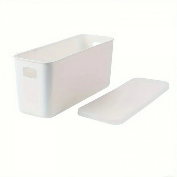 Rectangular Plastic Storage Basket with Cover, Ideal for Tidying Underwear and Small Clothing Items in Drawers