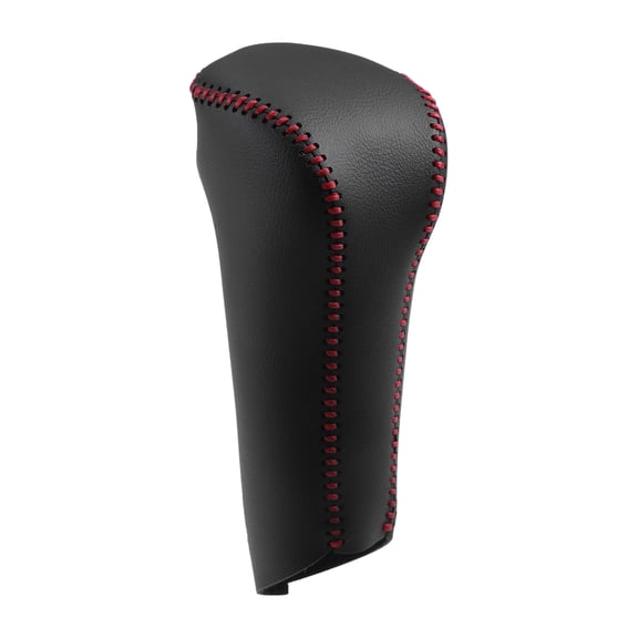 Unique Bargains Gear Shift Head Knob Cover Transmission Lever Trim for Honda Civic 2006-2011 Black Red Stitches