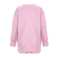thumbnail image 5 of CFLVAEK Two Piece Outfits Women Shorts and Oversized Patchwork Long Sleeve Sweatshirts Fashion Fall Sweatsuits with Pockets Pink L, 5 of 7