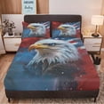 thumbnail image 5 of Independence Day Fitted Sheet Set Full Cover Bed Sheet Three-piece Set Included 1 Fitted sheet,2 pillowcase Soft Breathable Bed Sheet Non-Slip Non Pilling Protective Cover for Bed Mattress, 5 of 7