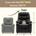 thumbnail image 6 of Mcombo Big Kids Recliner Chair for Boys and Girls Room, 3+ Age Group,Faux Leather 7366, Black, 6 of 10