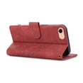 thumbnail image 5 of Nalacover Slim Wallet Case for iPhone 7/8/SE 2020/SE 2022, for Women Men, Embossed Pattern PU Leather Shockproof Magnetic Clasp Credit Card Slots Flip Kickstand Phone Case+Wrist Strap,Red, 5 of 7