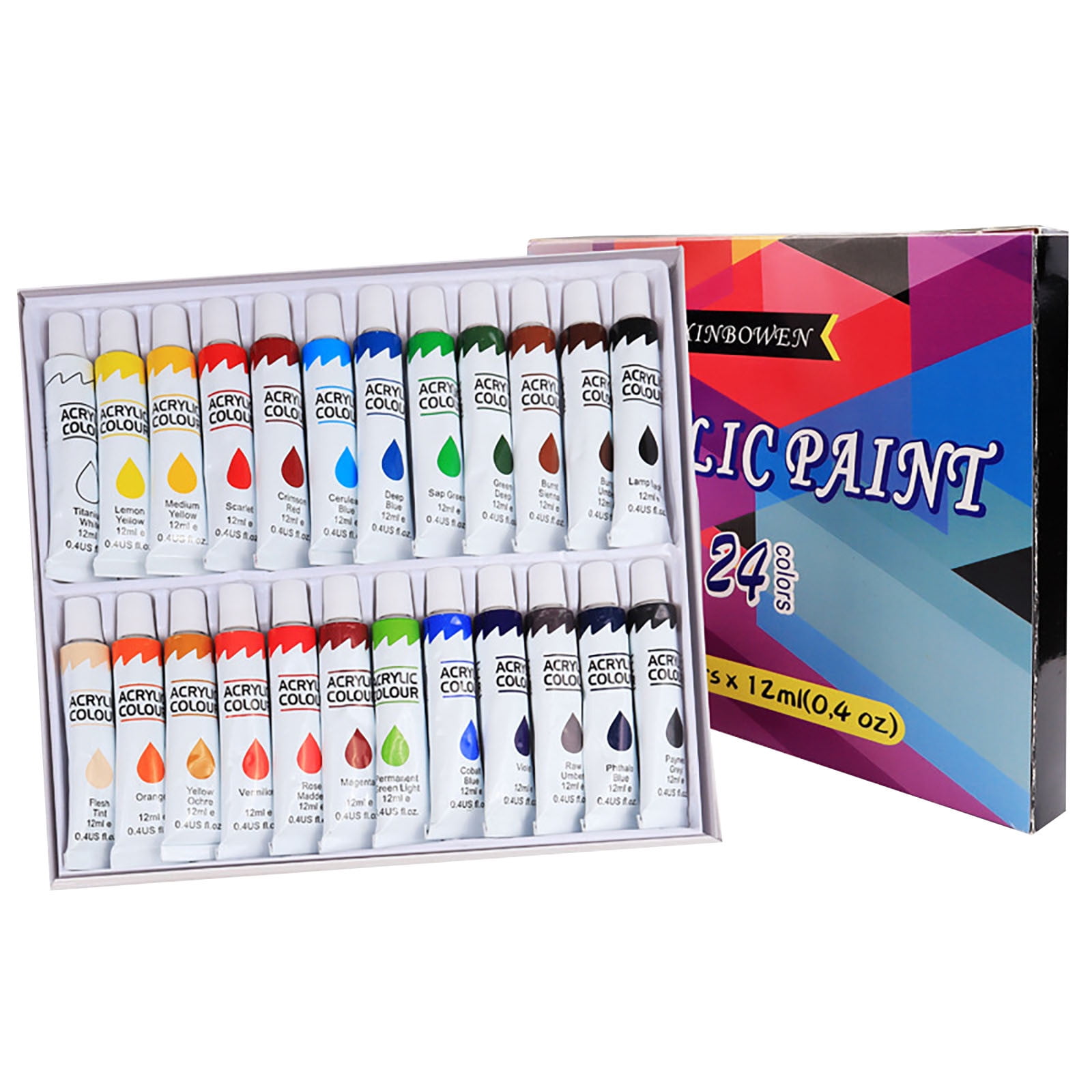 UNLLLL DIY graffiti painting paint acrylic paint 24 color set art painting supplies, for Students and Office Workers