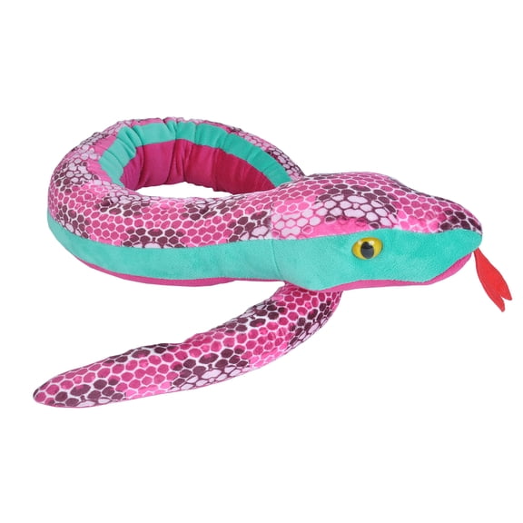 Wild Republic Snake Plush Giant Stuffed Animal Toy, Honeycomb Pink, 54 Inches