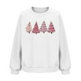 thumbnail image 6 of Christmas Womens Waffle Sweatshirts Loose Crewneck Long Sleeve Shirts Cute Pink Christmas Tree Printed Sweaters Casual Fashion Xmas Holiday Party Pullover Tops, 6 of 6