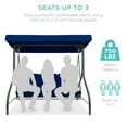 thumbnail image 5 of Best Choice Products 3-Seat Outdoor Converting Canopy Swing Glider Patio Hammock w/ Removable Cushions - Navy, 5 of 8