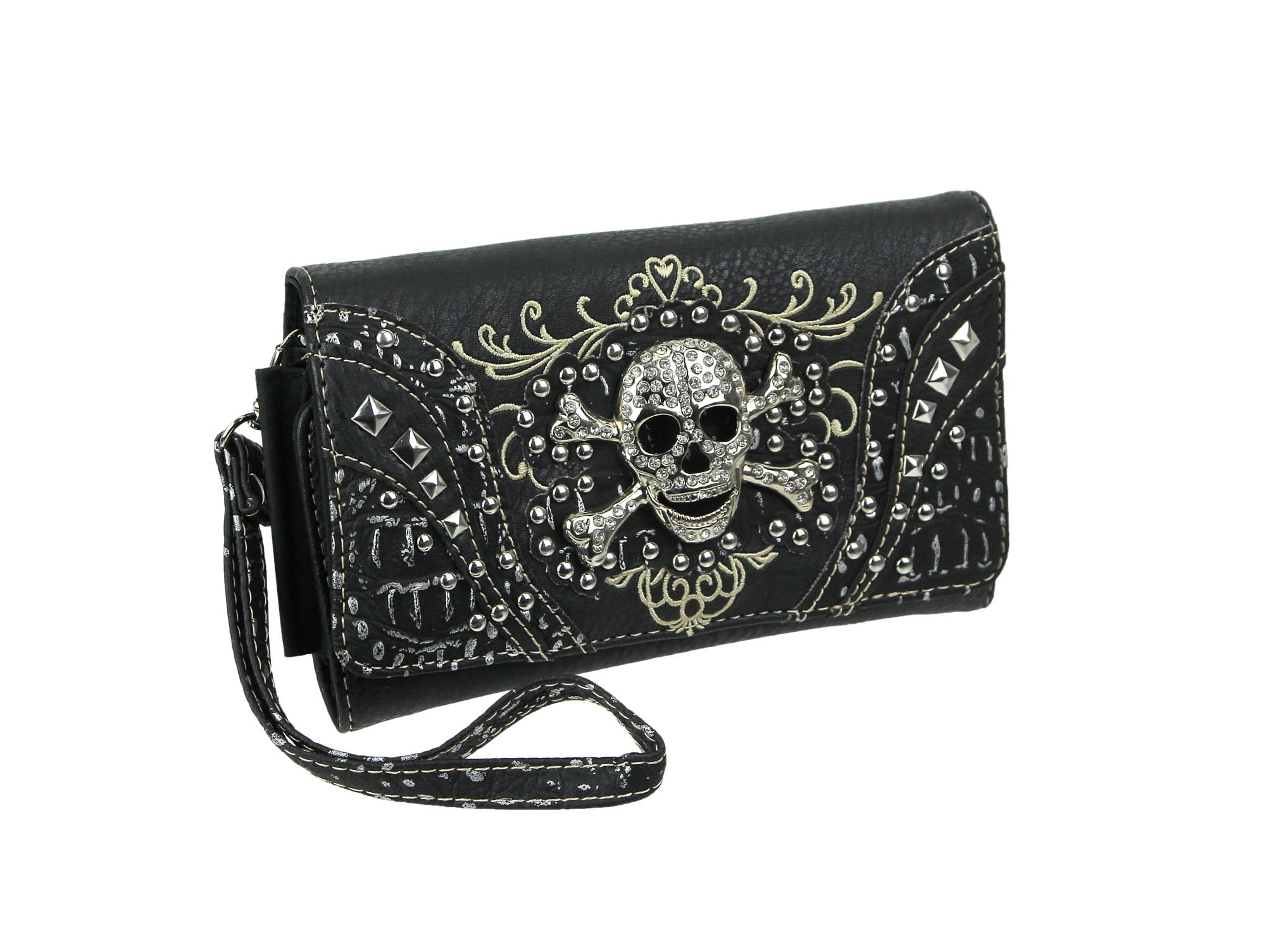 black skull wallet