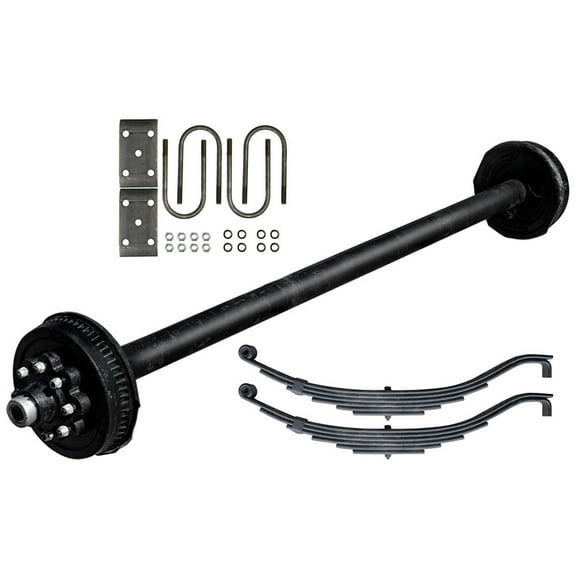 8k TK Hybrid Trailer Axle Kit - 8000 lb Electric Brake 8 lug 9/16" Studs (12" x 2" Brake - 3.5" Tube), 89/74 Hubface/Spring Center - (6'4) Frame Width / 8x6.5 Bolt Pattern