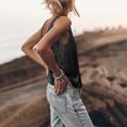 thumbnail image 5 of Zedker Tank Tops for Women V Neck Sleeveless Sequin Satin Silk Sparkly Summer Basic Dressy Casual Blouses Black Plus L, 5 of 8