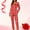 Red1#, variant on Caywon Women's Valentine's Day Printed Pajama Set with Pockets, 1 Top   1 Pants Long Sleeve Collared Homewear Set Casual Comfortable Sleepwear Outfit
