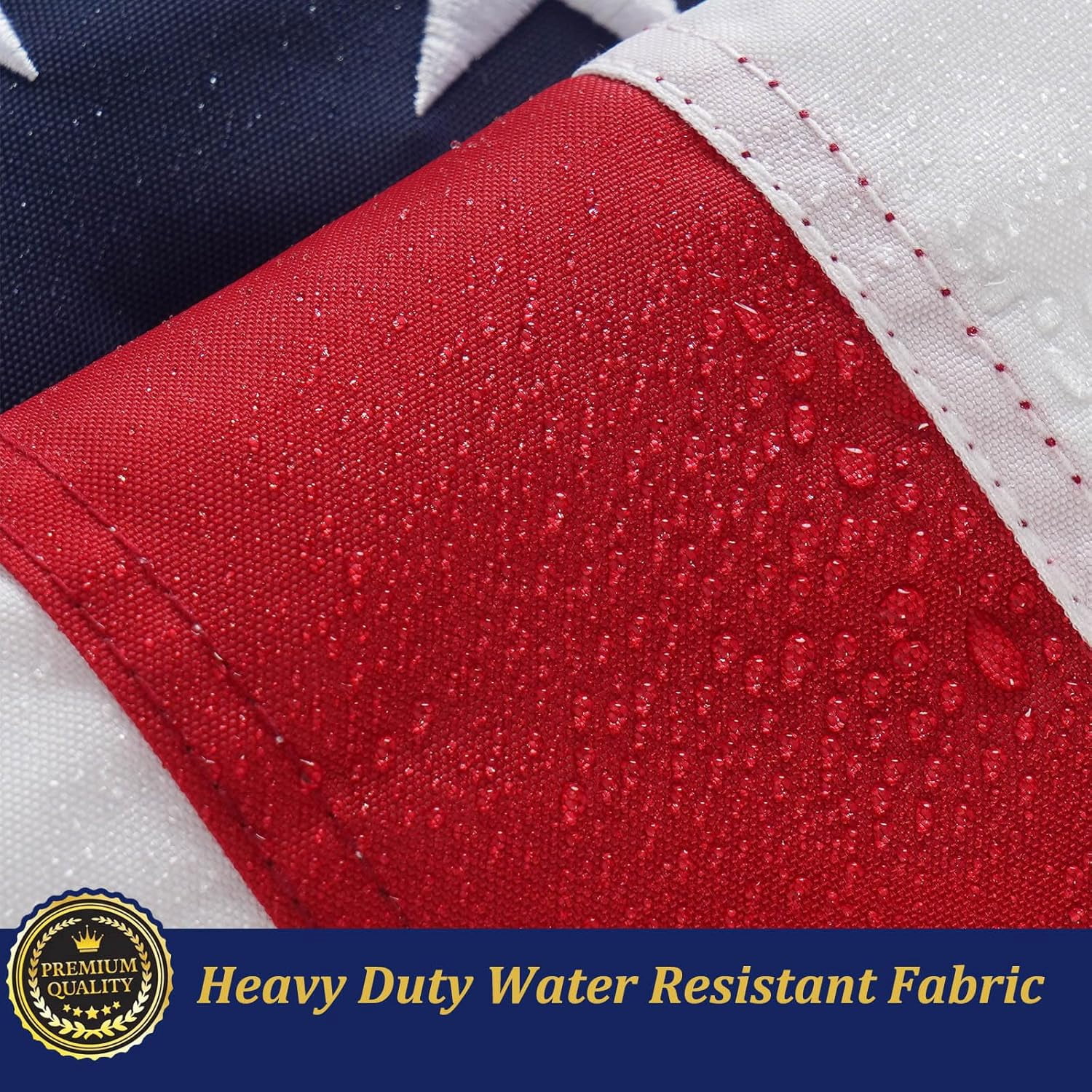 US TOPFLAGS U.S 3' x 5' American Flag Outdoor High Wind - All Weather American Flag Embroidered Stars Heavy Duty Banner, Nylon Sewn Stripes Indoor With Brass Grommets