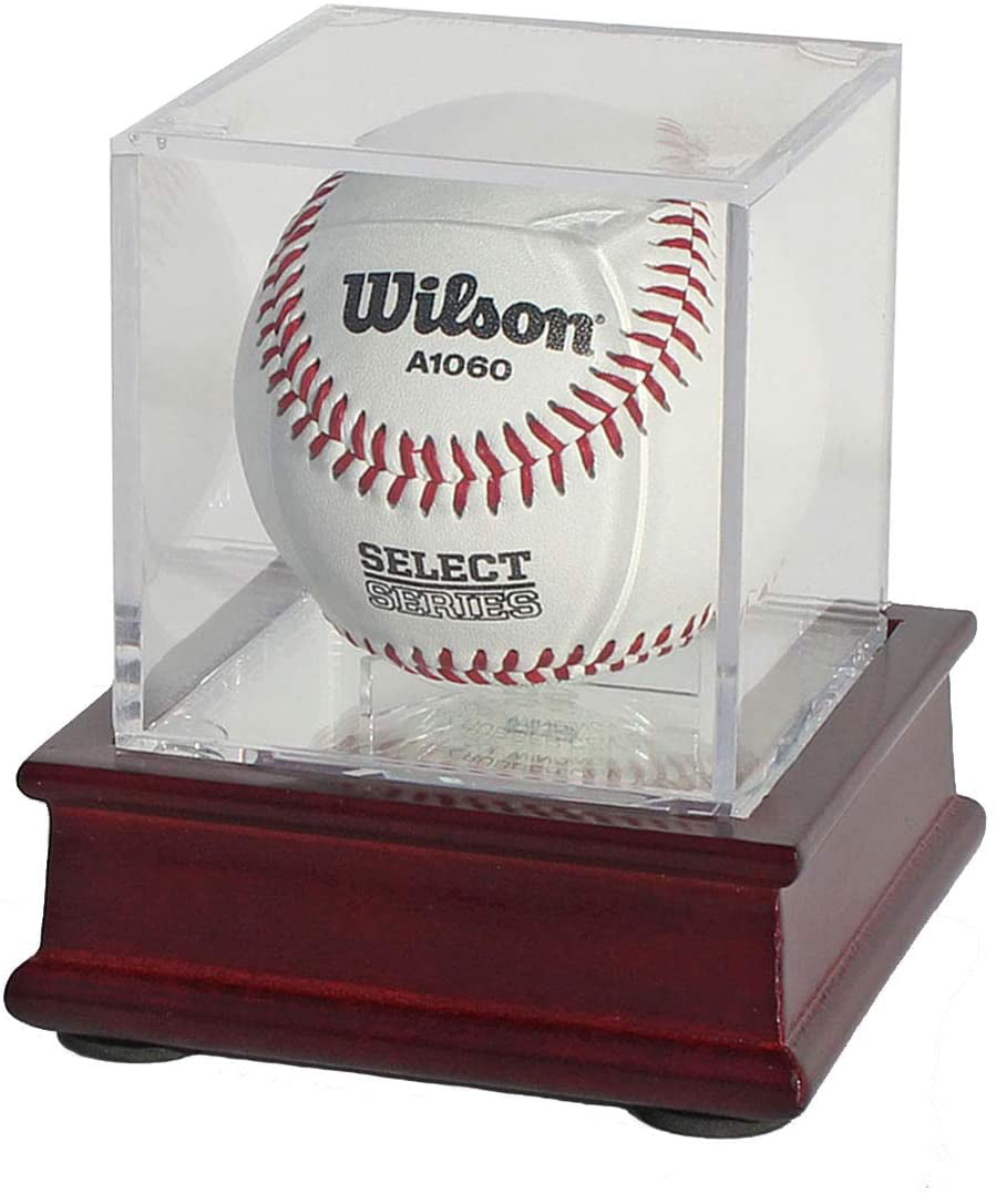 UV Protected Acrylic Cube Baseball Square Cube Holder Square Clear Box Baseball Sports Ball Case Memorabilia Showcase Autograph Ball Protector for Official Size Ball 4 Pieces Baseball Display Case