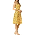 thumbnail image 4 of MODA NOVA Juniors Floral Twist Front Adjustable Strap Hidden Zipper Midi Dress, 4 of 8