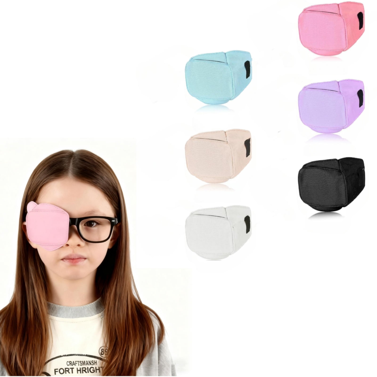 6Pcs Soft Eye Patch for Glasses, Reusable and Breathable Eyes Patch for Men Women to Cover Right or Left Eye(Small)