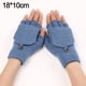 thumbnail image 2 of Guantes de invierno sin dedos, mitones convertibles, forro polar térmico, forro aislante, resistente al viento, cálido para hombres y mujeres, negro, 2 of 5