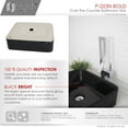 thumbnail image 6 of Stylish Vessel 18 ¾"W x 14 ½"D Black Porcelain Rectangular Bathroom Sink P-223N, 6 of 10