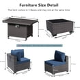 thumbnail image 6 of ASJMR 15 Piece PE Wicker Conversation Furniture Set,Rattan Sectional Sofa with Coffee Table And 43" Aluminum Propane Gas Fire Pit Table,Navy, 6 of 10