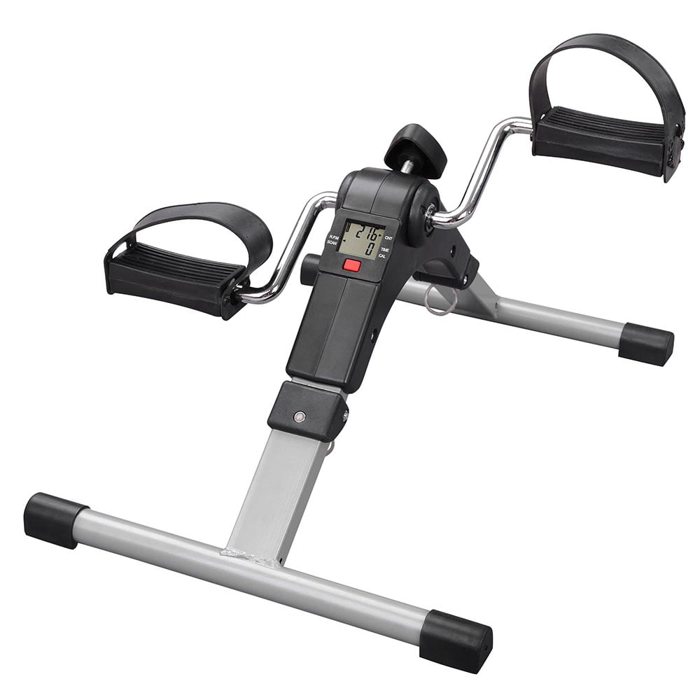 Digital Pedal Exerciser Folding Arm Leg Mobility Aid Mini Exercise Bike Rehab 