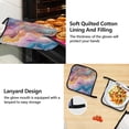 thumbnail image 4 of 5 Pcs Kitchen Set Heat Resistant Oven Mitts and Non-Slip Pot Holders with Adjustable Cooking Apron Colorful Marble, 4 of 6