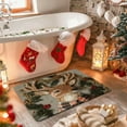 thumbnail image 4 of Christmas Reindeer Doormat Woven Design Diatom Mud Bathroom Mat Holiday Decor Entryway Rug Non Slip Floor Mat 24x16 Inches, 4 of 5