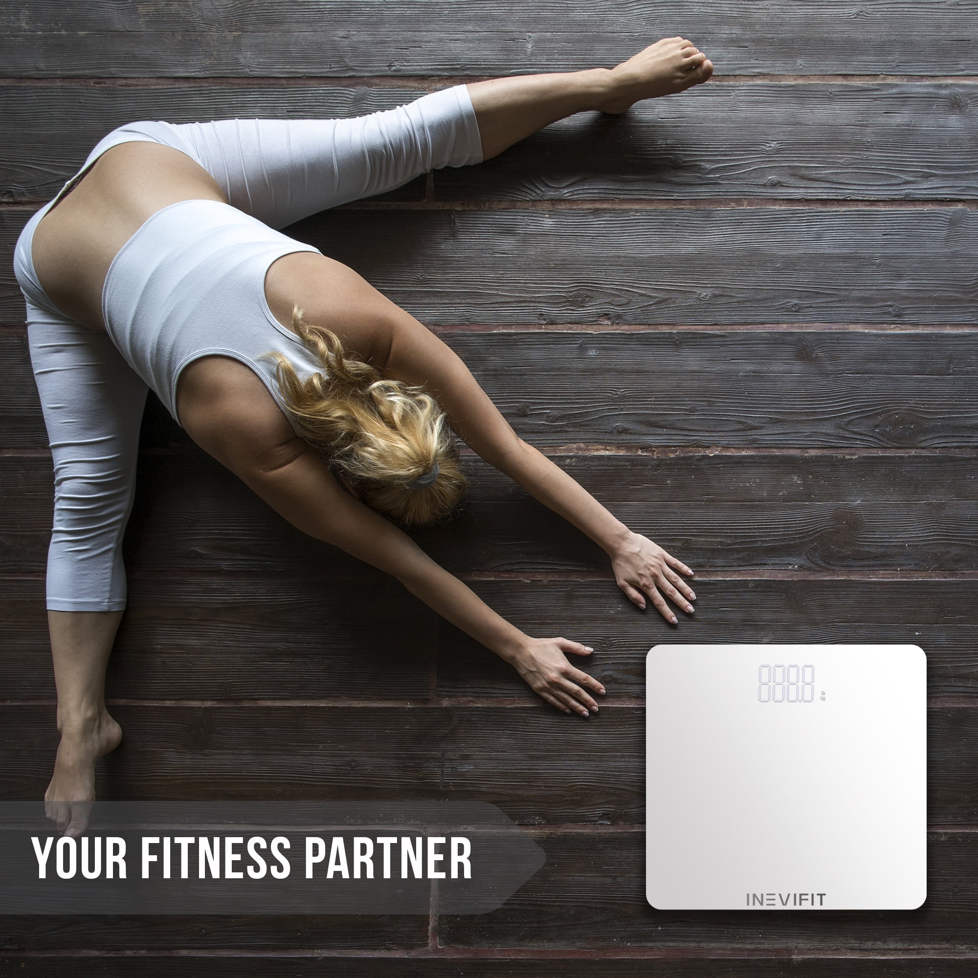 INEVIFIT Bathroom Scale, Highly Accurate Digital Bathroom Body Weight Scale, Precisely Measures Weight up to 400 lbs - White