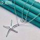 thumbnail image 2 of Aoxiang-collar con colgante de estrella de mar de Plata de Ley 925, cadena de 16-30 pulgadas para mujer y hombre, joyería de moda para compromiso y boda, 2 of 2
