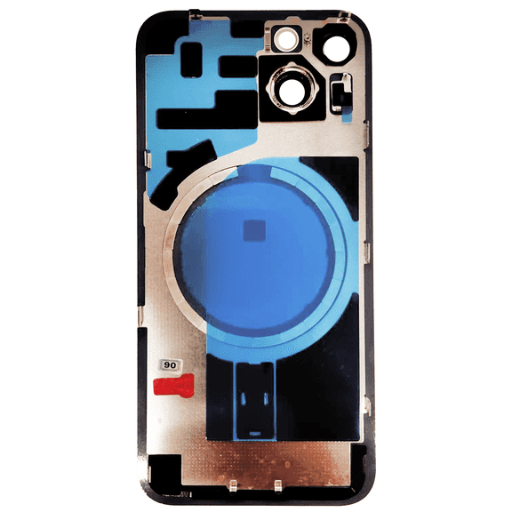 Replacement Back Glass With Steel Plate With MagSafe Magnet Pre-Installed Compatible With iPhone 14 (Blue) (No Logo)