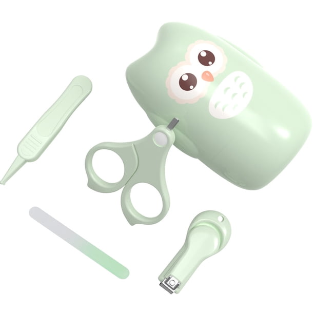 Juego de cortaúñas para bebés con caja de almacenamiento de búho para recién nacidos