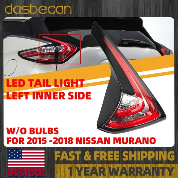 Dasbecan Left Driver Inner Side LED Tail Light Assembly Lamp For Nissan Murano 2015-2018 #NI2802104 265555AA1D 26555-5AA1D