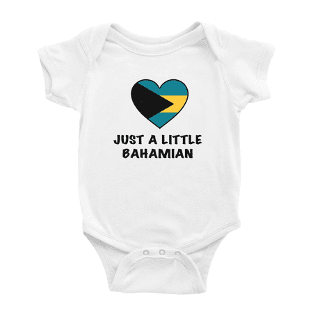 

Just A Little Bahamian Heart Funny Baby Clothing Bodysuits For Boy Girl
