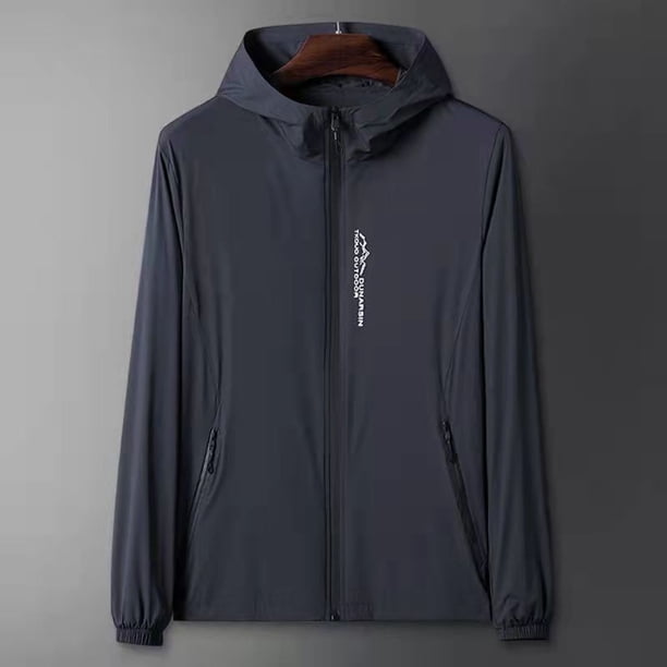 pstuiky camisas de manga larga para hombre, Protector solar de manga larga con capucha y transpirable para hombre Tops de hombre l