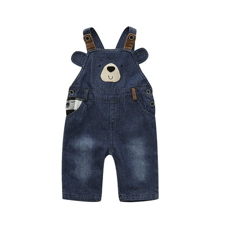 

2t Mikrdoo Toddler Baby Boys Clothes 2-3Y Little Boys Jeans Jumpsuit Summer Blue Overalls