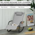 thumbnail image 4 of Outsunny Patio Rocking Chair with Mesh Fabric, Grey, 4 of 10