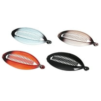 Unique Bargains 4 Pcs Interlocking Ponytail Banana Clip Hair Accessories Red Blue Black Brown