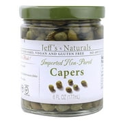 (2 Pack) Jeff's Naturals Capers Gluten Free 6 fl oz - Vegan