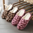thumbnail image 4 of Luxalzxs Winter Warm Cotton Slippers, Women Fashion Non-Slip Closed Toe Slippers Memory Foam Leopard Print House Slippers, 4 of 5