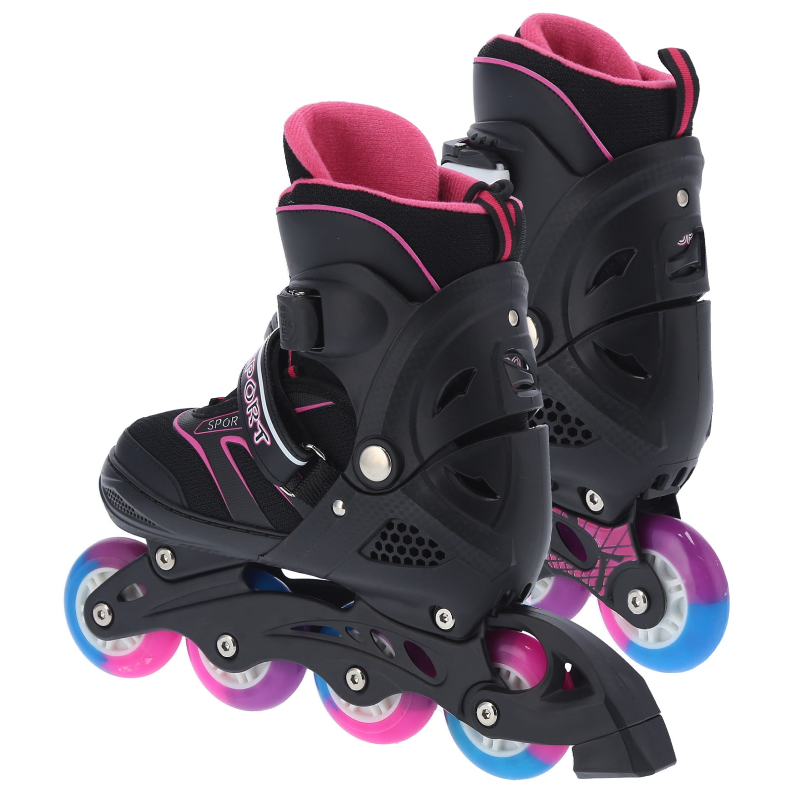 Hilitand Children Adjustable Roller Skates Colorful Wheel Inline Skates