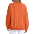 thumbnail image 7 of Women's Crew Neck Sweatshirt Loose Pullover Long Sleeve Shirts Soft Tops for Women Fall Clothes Orange 3XL, 7 of 7