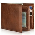 thumbnail image 1 of Billetera Artpaxy para hombre, piel auténtica, con bloqueo RFID, doble, 1 of 7