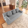 thumbnail image 3 of HOQBN Boneless Sofa Couch for Living Room,71" 3 Seater Sofa with Deep Seat Design and 3 Round Pillows,Comfy Corduroy Fabric Loveseat Couch,No Assembly,Light Gray, 3 of 5