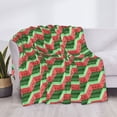 thumbnail image 3 of Fuzoiu Geometric Watermelon Print Flannel Blanket,Throw Blanket,Flannel Home Decor,Fleece Bed Blankets,Cozy Soft Blanket for Bed, Sofa, Camping, and Travel-80"x60", 3 of 6