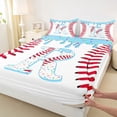 thumbnail image 4 of Manfei Baseball Initial R Queen Sheet Sets 4 Pieces,Ice Cream Bed Set, 4 of 5