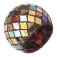 thumbnail image 4 of Candelero perfumado agrietado hecho a mano rojo decorativo romántico del candelero del té del vidrio del mosaico, 4 of 12