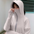 thumbnail image 3 of Camisa de protección solar Hugo Ropa de mujer Outwear Pullover con capucha Gris, 3 of 8