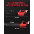 thumbnail image 3 of 650 CFM 160 MPH Cordless Leaf Blower, 26000 RPM Brushless Motor, 4-Speed + Turbo Mode, Lock-On Switch, 2-Piece Tube, for Milwaukee M18 Battery (Battery Not Included), 3 of 10